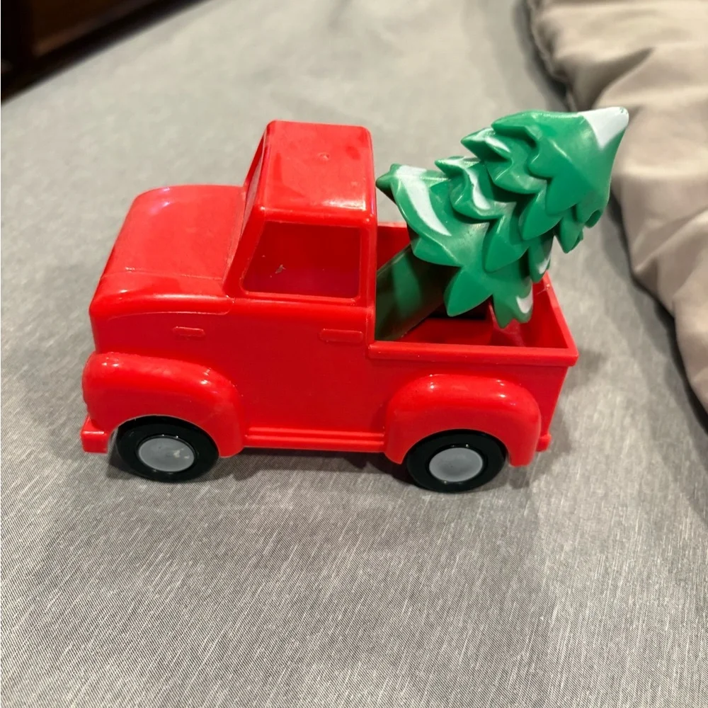 Red Toy Truck with Green Tree